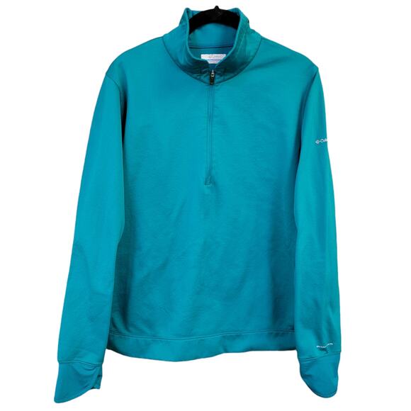 Columbia Omni‎ Wick 1/2 Zip Pullover Womens Sz XL Green Athleisure Activewear - Picture 1 of 10